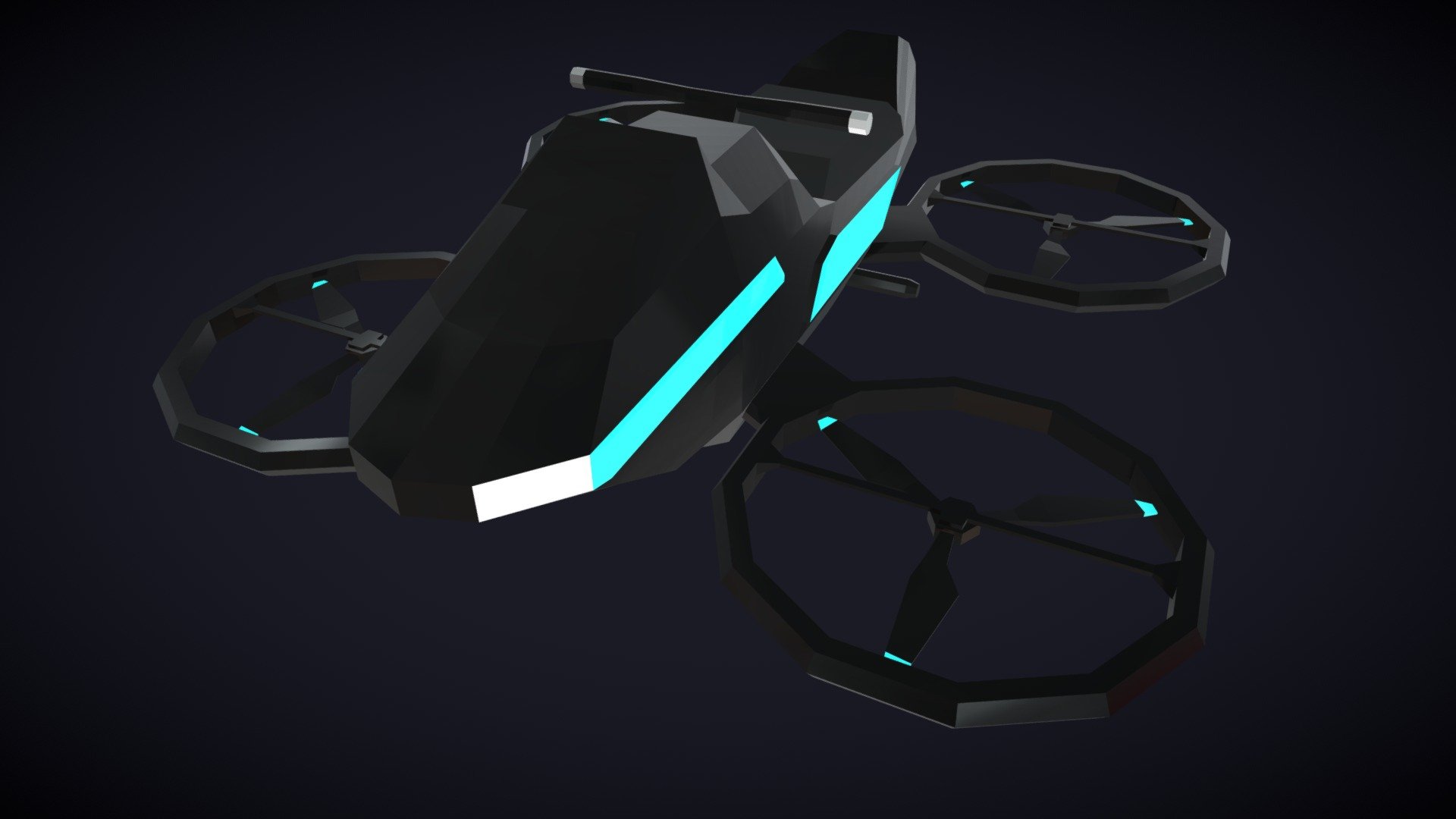 Lowpoly Hoverbike Comic Style