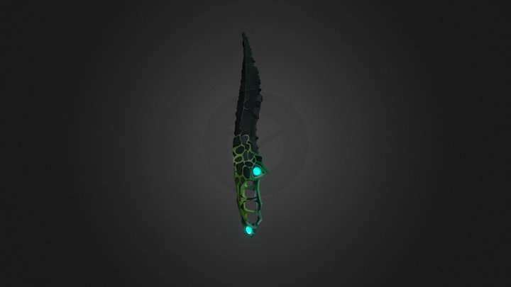 Corrupted Obsidian Dagger 3D Model