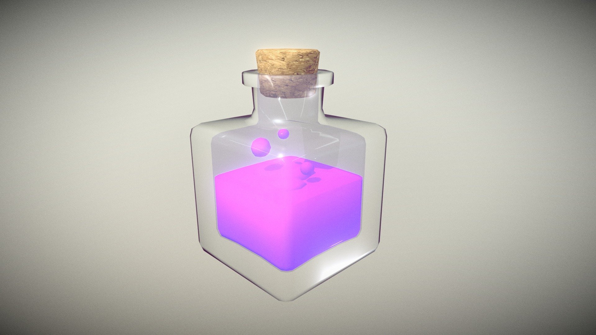 Lowpoly Glass Bottle with Cork #4