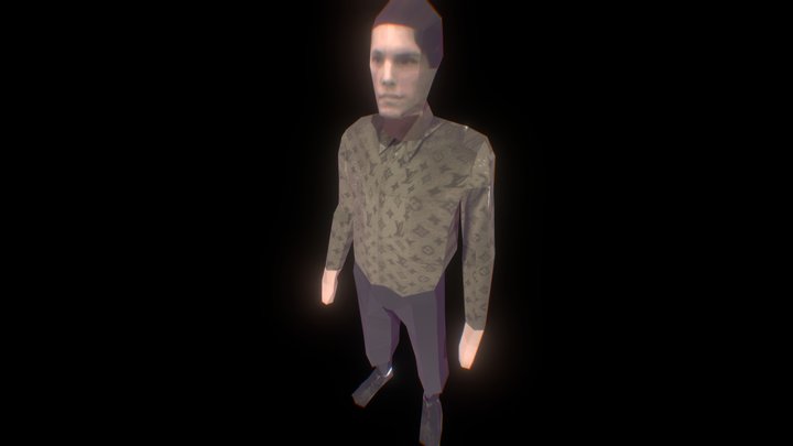 RIGGED PlayStation1 Style Jerma NPC low poly 3D Model