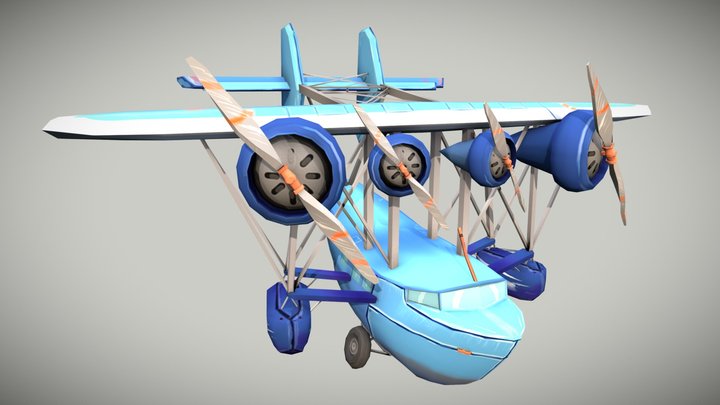 DAE Flying Circus | Stylized Sikorsky s-40 Plane 3D Model
