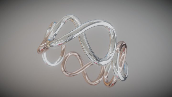 Infinity ring with four pieces 3D Model
