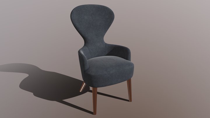 Wingback Dining Chair HP 3D Model