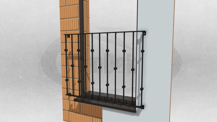 Kovácsoltvas korlát 3D Model