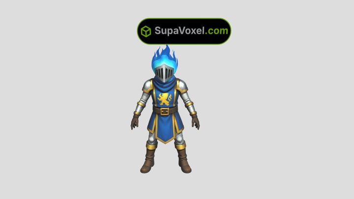 Blue Flame Knight - Meshi AI vs SupaVoxel