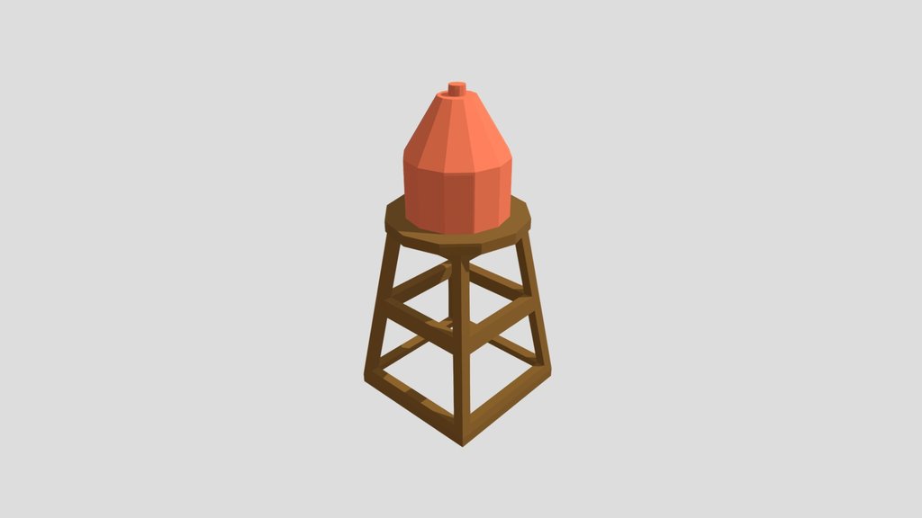 Water tower / Водонапорная башня (Low poly)