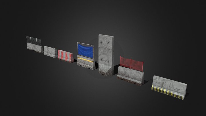 Concrete Barriers 3D Model