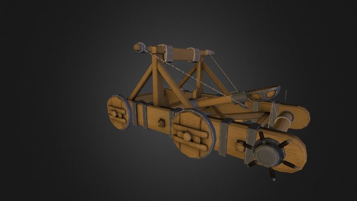 Low Poly Catapult 3D Model