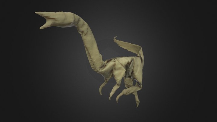Dinosaur of origami (Ornithomimus) 3D Model