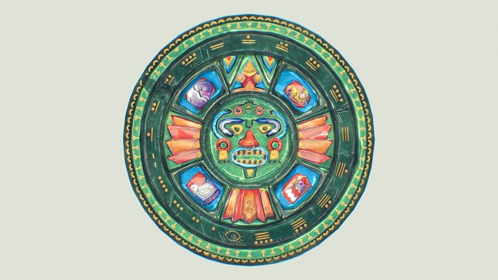 Maya Chicken Cult Calendar 3D Model