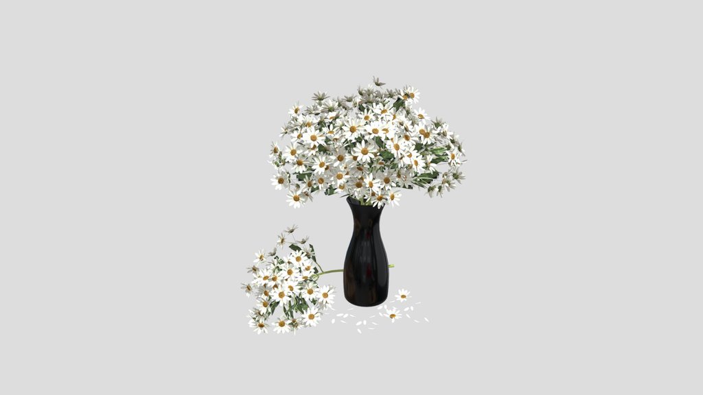 White Daisy Glass Vase