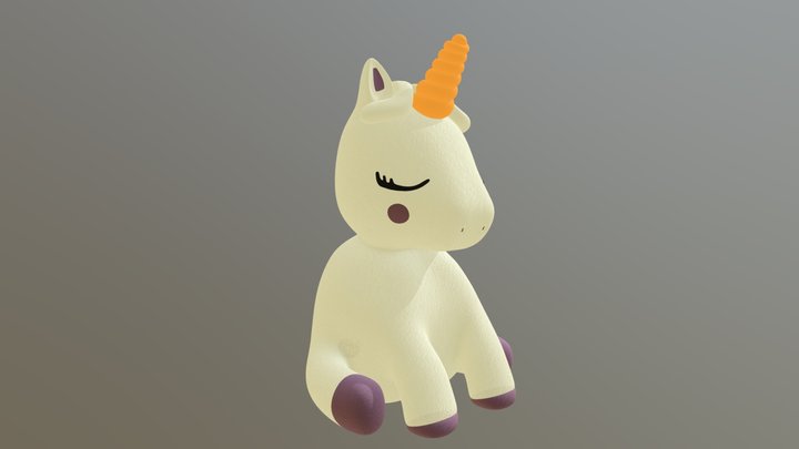 Cute Unicorn Night Light For BedSide Table 3D Model