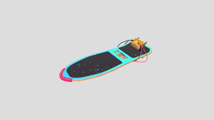 stylized 80s hoverboard 3D Model