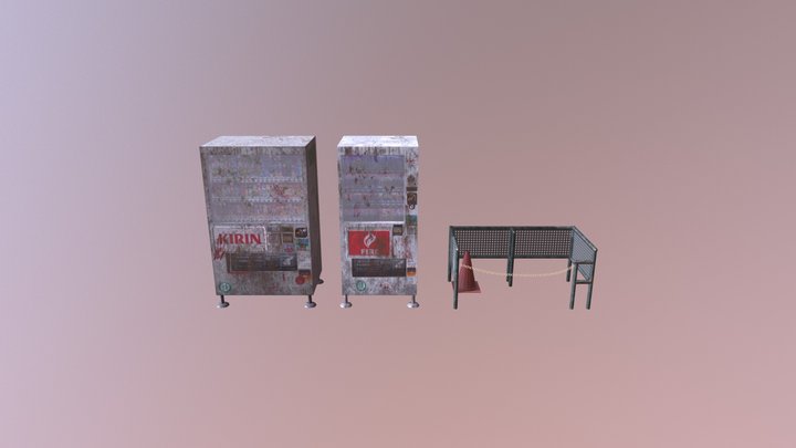 Vending Machines and a fence 3D Model