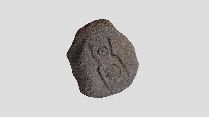 Bronze Age 'cup and ring' stone 3D Model