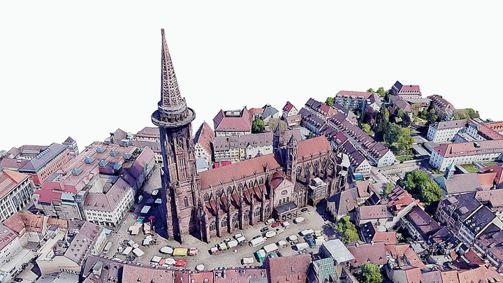 Fribourg Cathedral,scan,map,gothic,church 3D Model