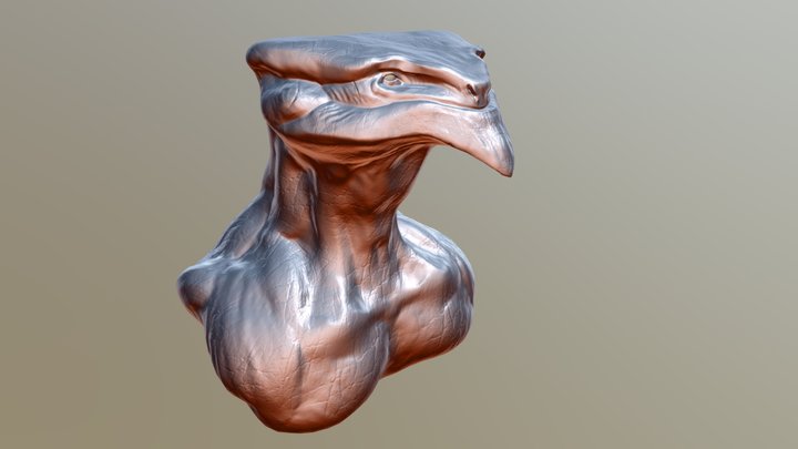 Lava Naga Bust 3D Model