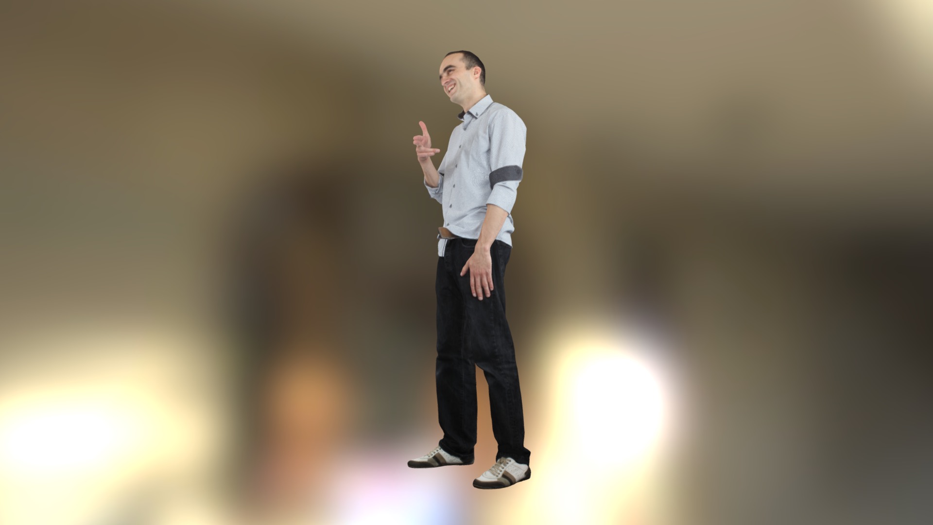 3D model Edin - This is a 3D model of the Edin. The 3D model is about a man standing with his hand up.