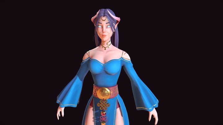 Stylized Elf girl 3D Model