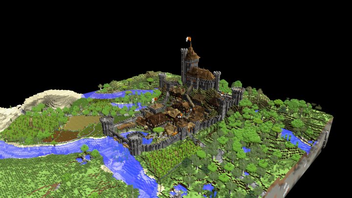 Castle and city of Mariac 3D Model