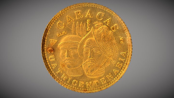 moneda cuatricentenario Caracas 3D Model