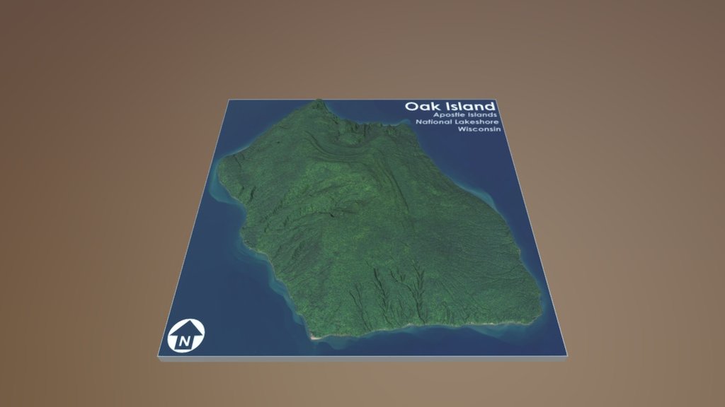 Oak Island Aerial Map: 1:48,000 Scale