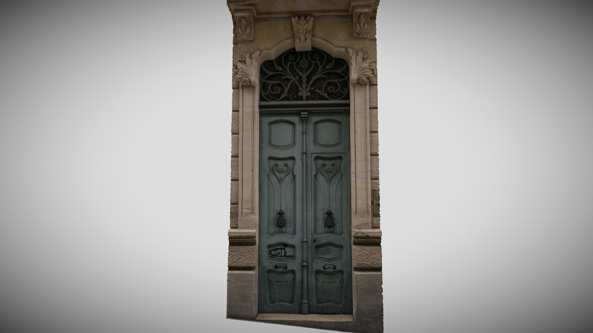3D model Antique Art Nouveau Door – Casa d’Escaló - This is a 3D model of the Antique Art Nouveau Door - Casa d'Escaló. The 3D model is about a door with a design on it.