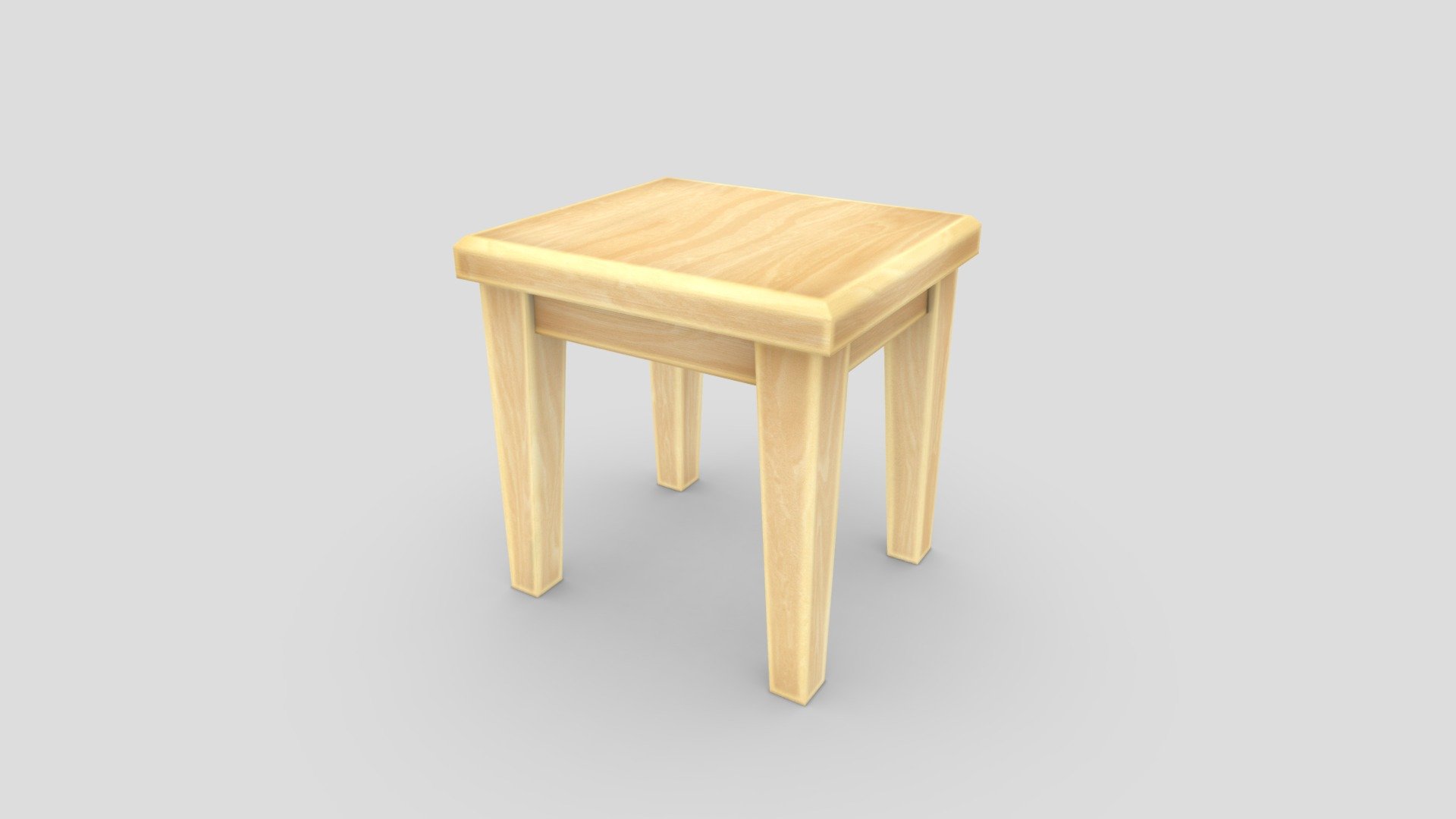 Stylized Low Poly Wooden Mini Table