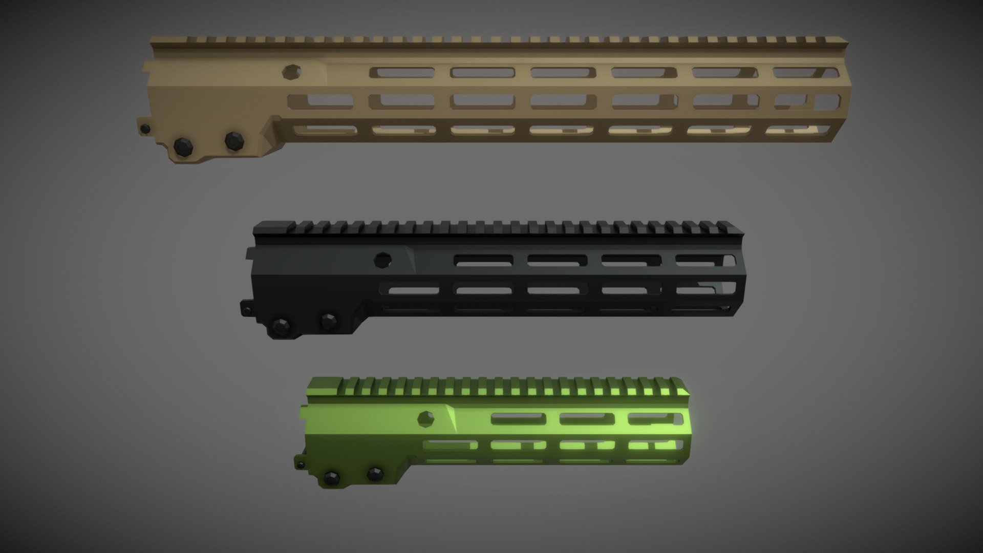 low-poly Geissele Mk12 Handguards - Download Free 3D model by D_U ...