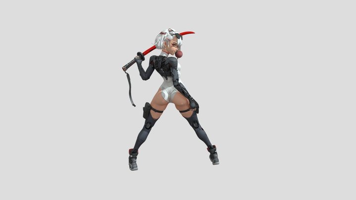 Cyber Samurai 3D Model