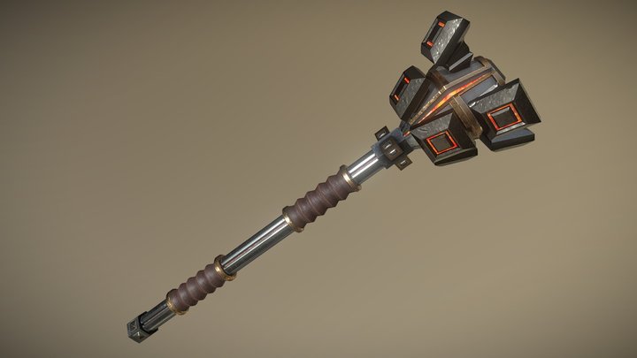 Two Handed Fire Mace 3D Model