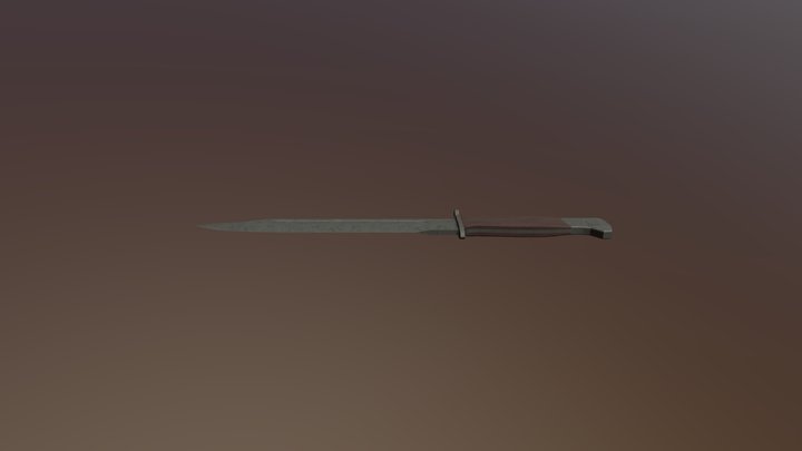 LowPoly Soviet AK-74 Knife Bayonet 3D Model
