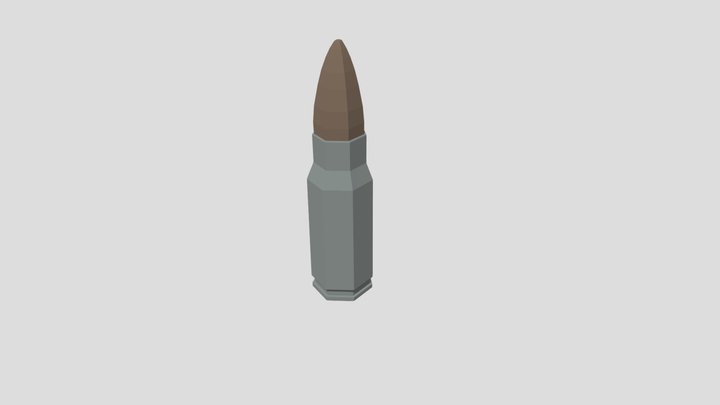Low-Poly 7.92x33mm Kurz (WW2 PROJECT) 3D Model