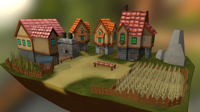 Medieval Town 3D Model