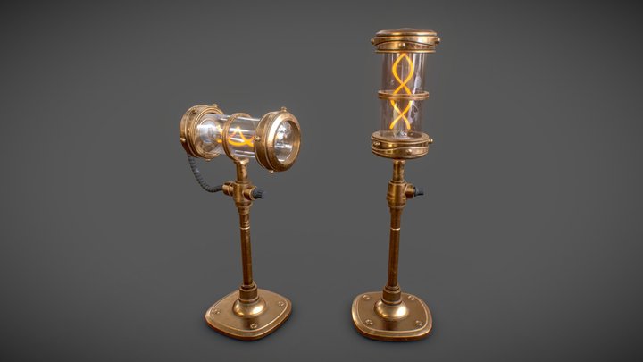 Steampunk Lamp 3D Model