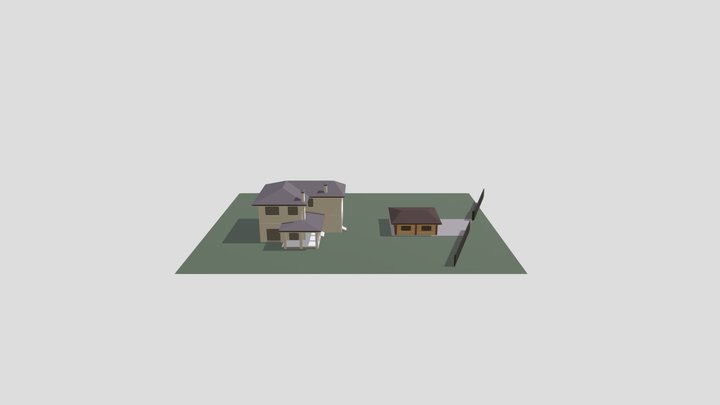 House and garage 3D Model