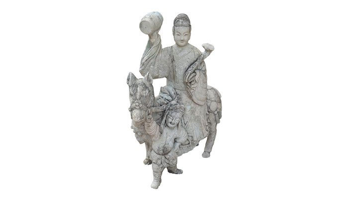 ตุ๊กตาศิลาจีน Chinese stone doll Wat Phol 21 3D Model