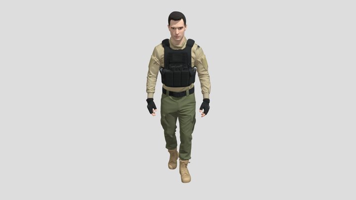 Tactical Soldier In Combat Gear – Free 3D Model STL