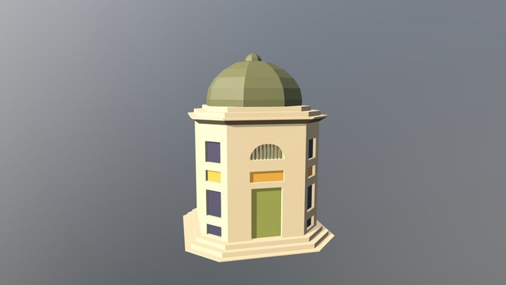 Simple 3D low-poly sanctuary 3D Model