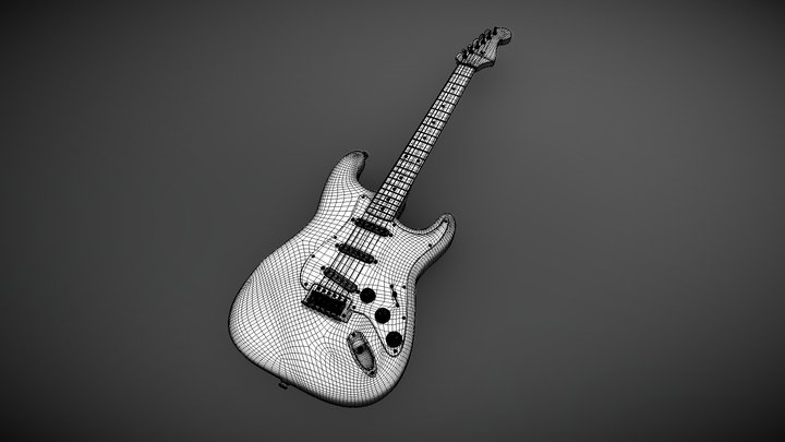 Fender Strat Wireframe 3D Model