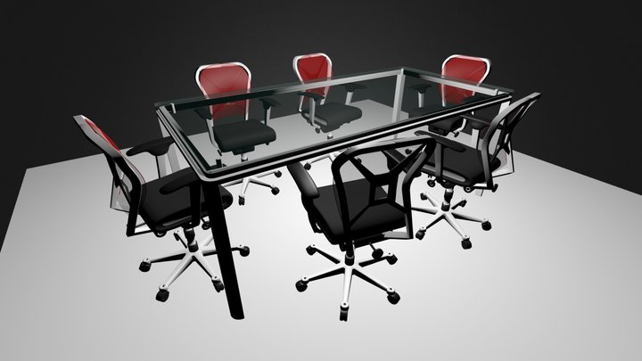 DPFR Conference Table and Chairs 3D Model