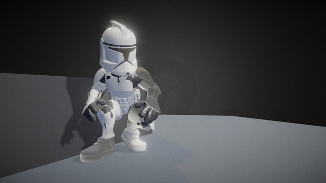 Attacked Trooper 3D Model