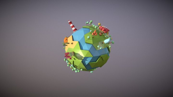 Lowpoly LittlePlanet 3D Model