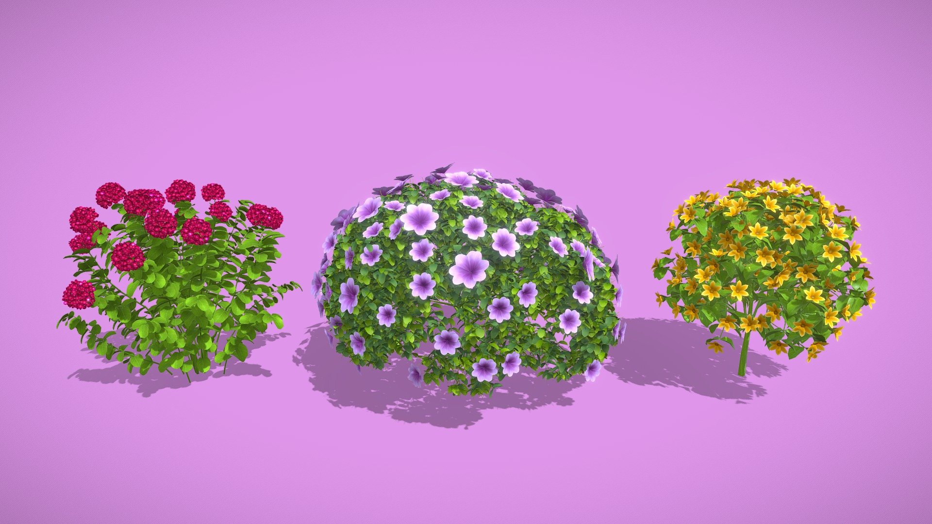 flower Bush Buy Royalty Free 3D model by ostrich (gohean33) [97184b6