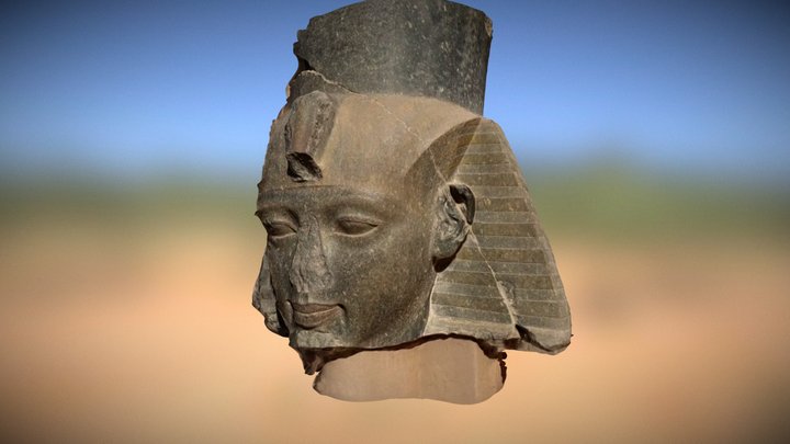 Statue, tête de Ramsès II Louxor Karnak Egypte 3D Model