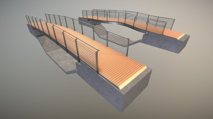 Bicycle Path Bridge - Version 1 3D Model