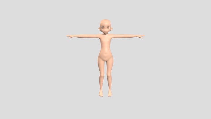 Anime Girl Base 3D Model