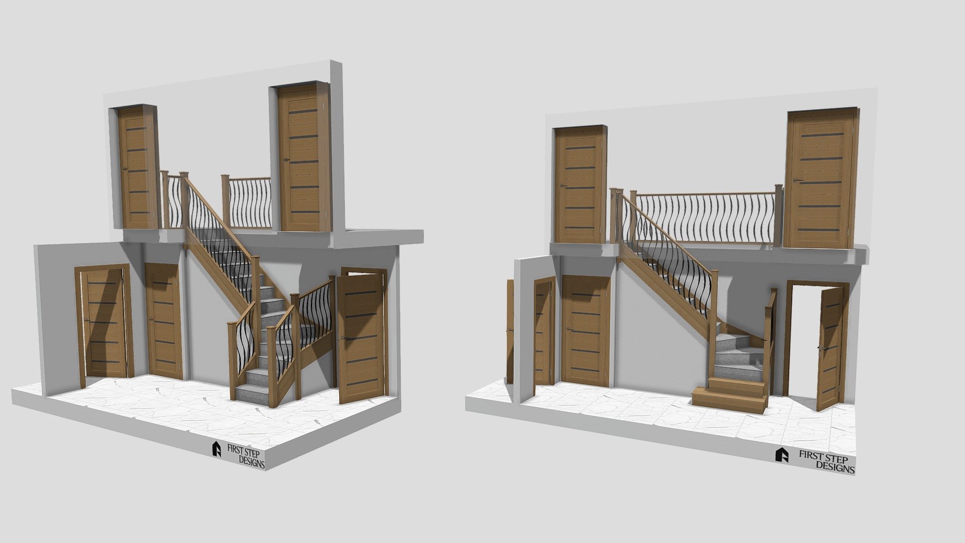005940 Bennett - Staircase Renovation proposal - 3D model by First Step ...