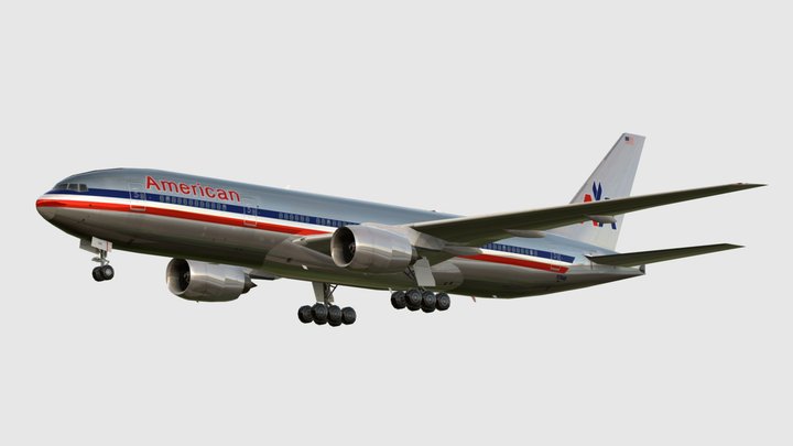 Boeing 777-200ER American Airlines – Modello 3D gratuito STL