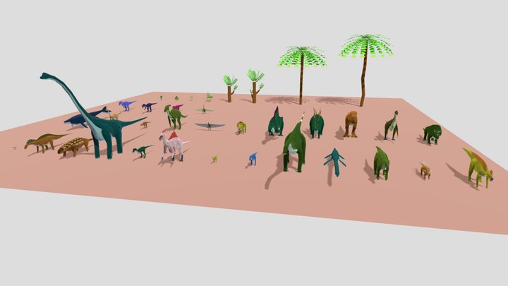 LowpolyDinosaurs 3D Model